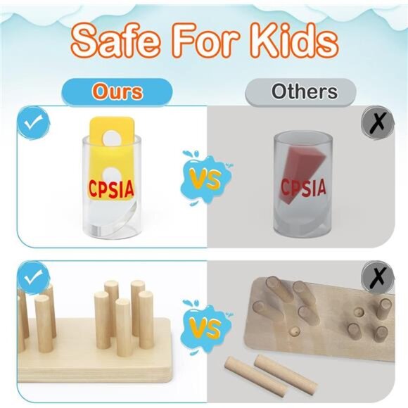 Montessori Toys for 1 to 3-Year-Old Boys Girls Toddlers,Wooden Sorting &Stacking - Picture 3 of 7